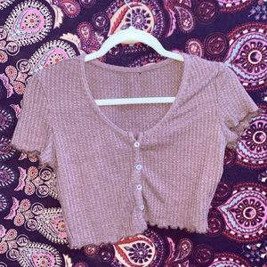 Stretchy pink crop top